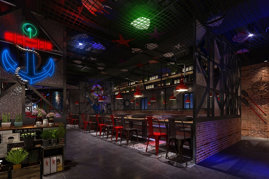 紙上烤魚(yú)店裝修