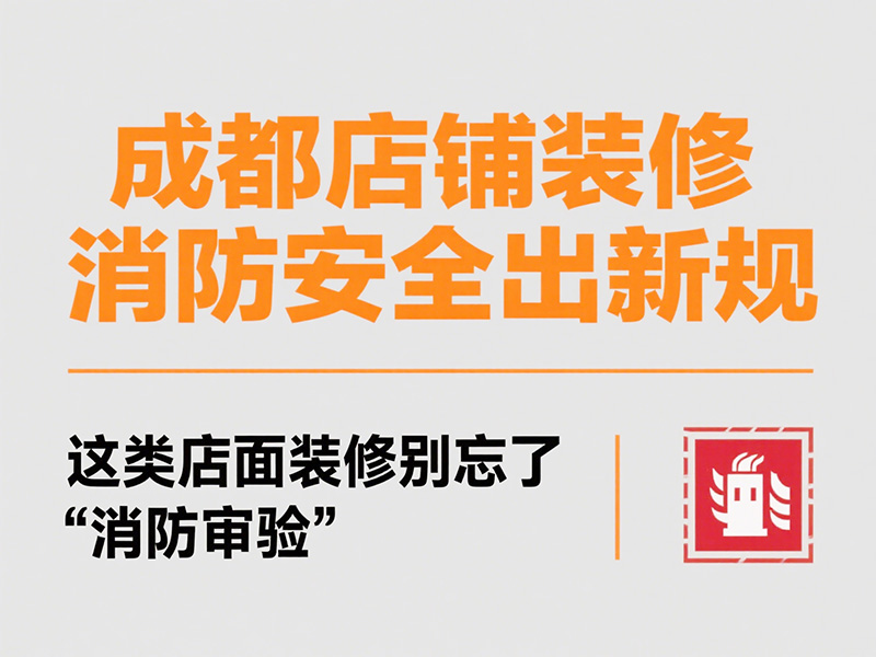 成都店鋪裝修消防安全出新規(guī):這類店面裝修別忘了 “消防審驗