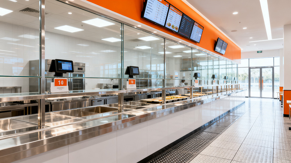 融入品牌元素的餐飲店出餐口設(shè)計(jì)裝修效果圖