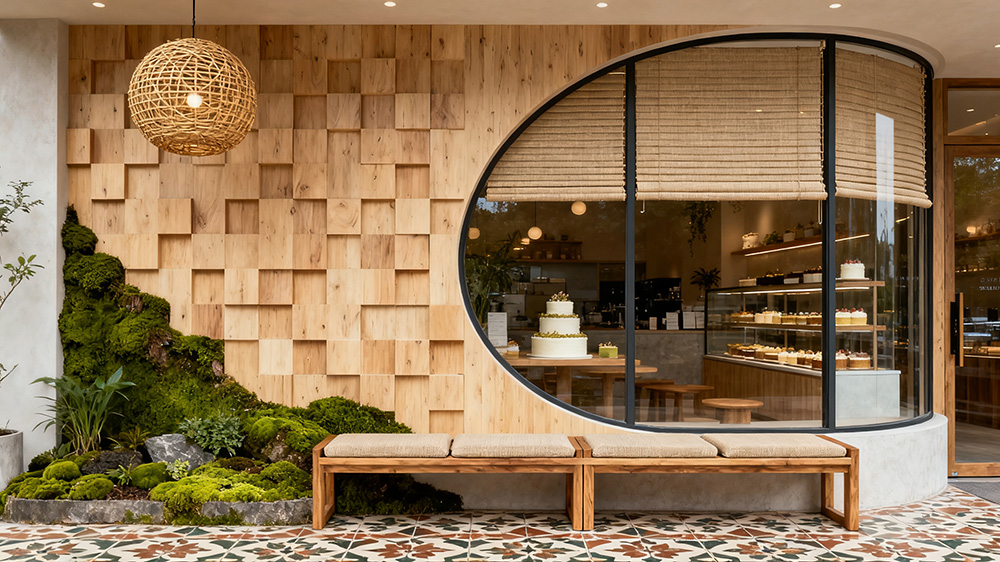 6張高顏值特色蛋糕店門頭裝修設(shè)計(jì)效果圖