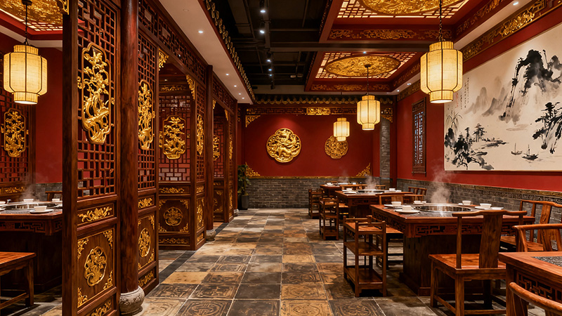 火鍋店裝修大氣效果圖錦集，打造差異化的風格！